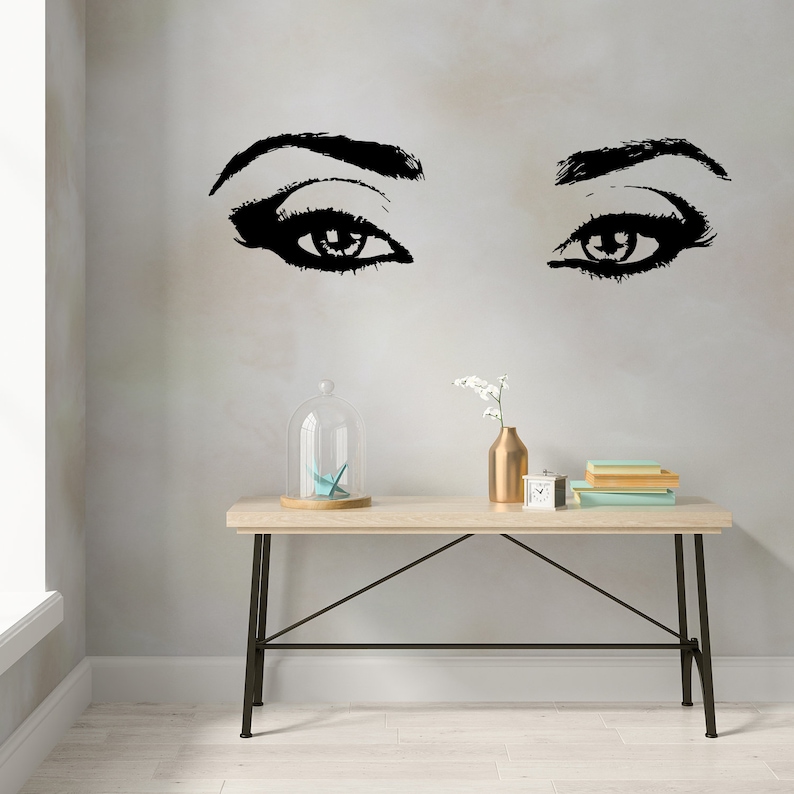Woman Eye Vinyl Wall Sticker - Art Lash Face Girl Eyelash Decor Beauty ...