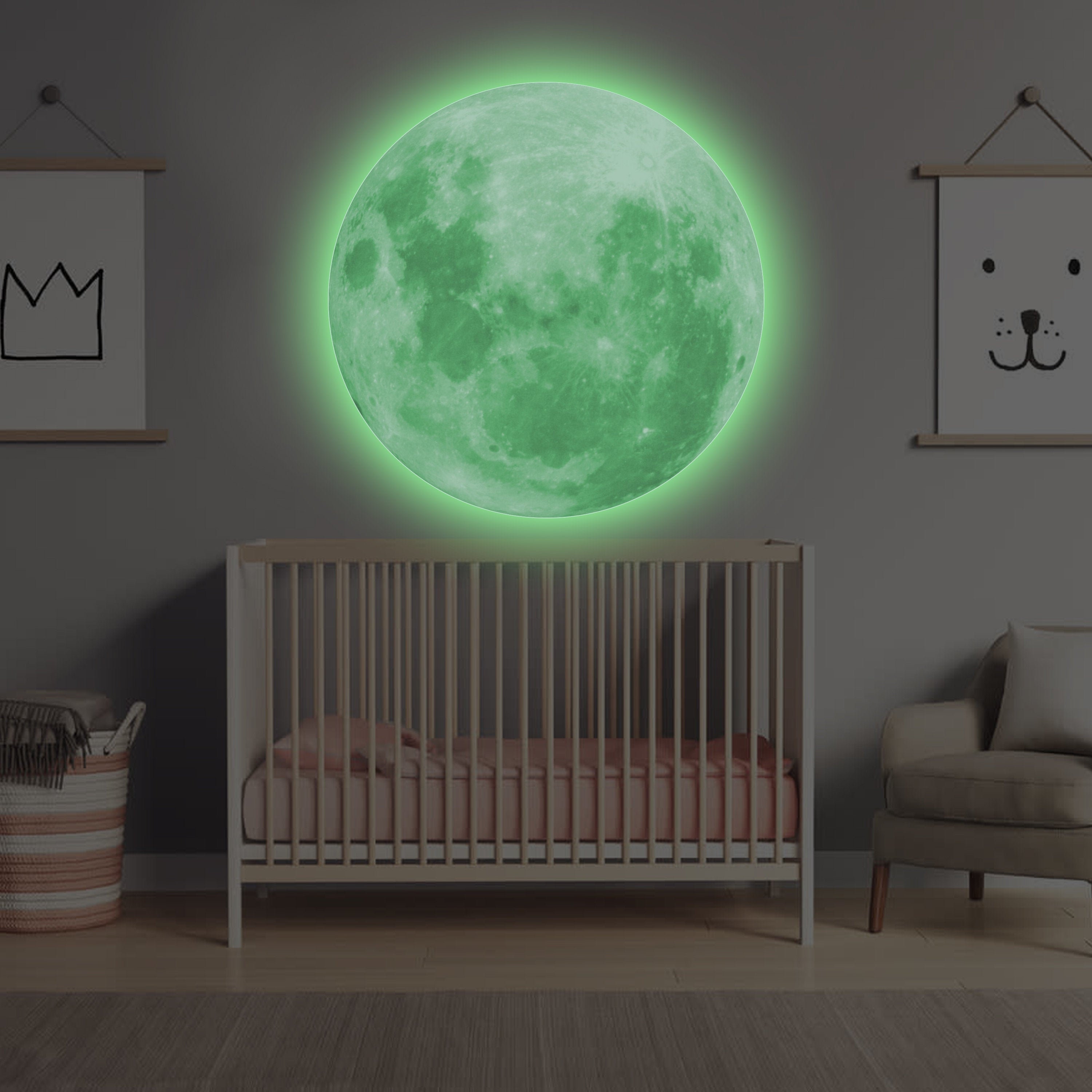 Glow in the Dark Self-adhesive Stickers Luminous Fluorescent Wall and  Ceiling Decals Stars and Moon Night Sky for Children's Room 