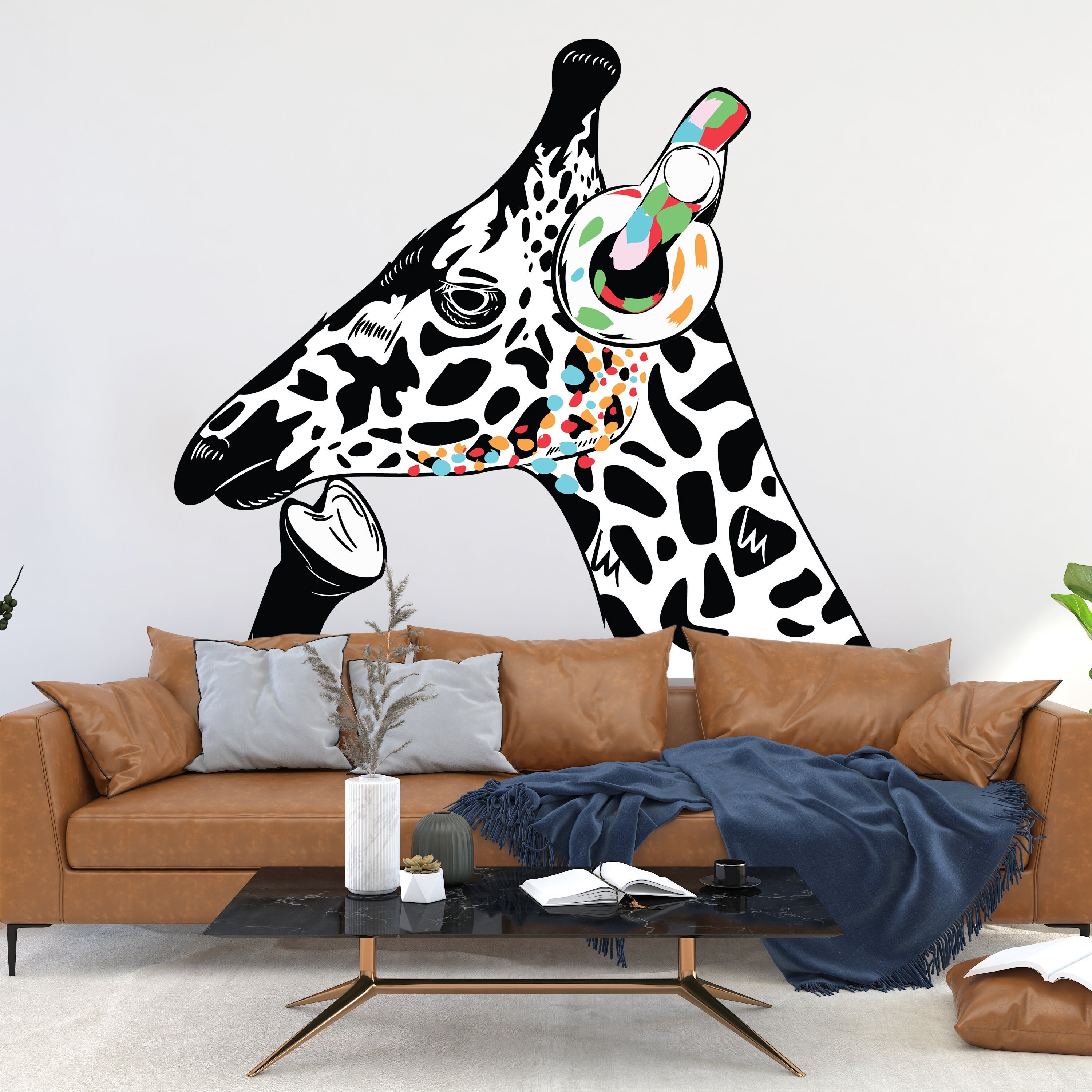 Giraffe Wall Art Sticker Thinking Dj Giraffes Head - Etsy Ireland Giraffe Wall Art Sticker Thinking Dj Giraffes Head - Etsy Ireland