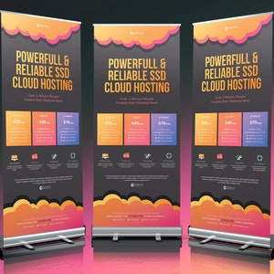 Roll Up Banner Stand - Custom Print Vinyl Pull Pop Sign Display - Retractable Printing Rollup - Portable Personalised Printed Roll-up