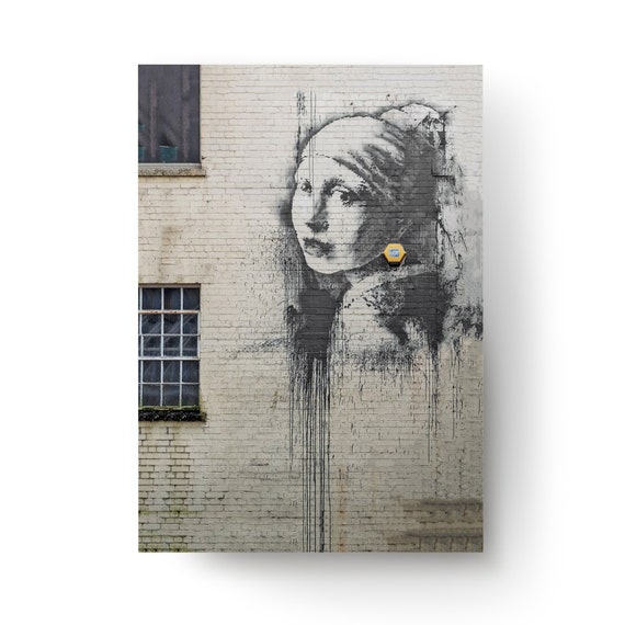 Banksy Art Earring Print - Girl With A Yellow Pearl Wall