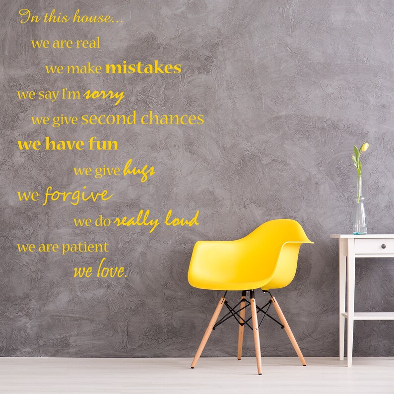 House Wall Quote Sticker in This House Decal Art Family - Etsy