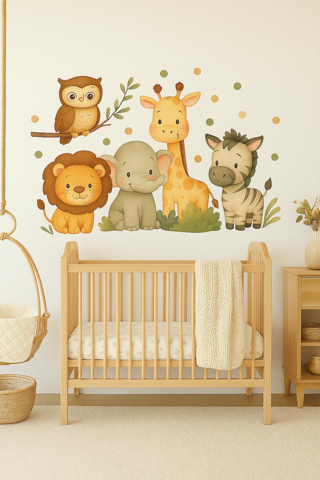 Safari Animal Wall Decal | Jungle Nursery Wall Sticker | Removable Lion ...