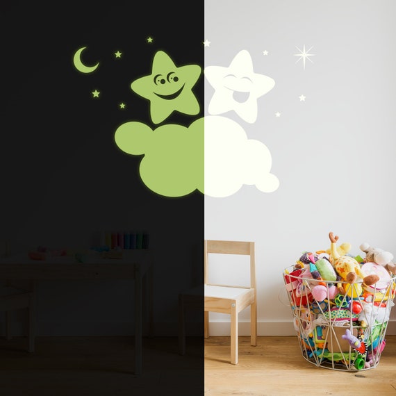 Glow In Dark Nursery Star Sticker Glowing Vinyl Ceiling Luminous Wall Decor Galaxy Decal Luminescent Night Bedroom Sleeping Room Mural