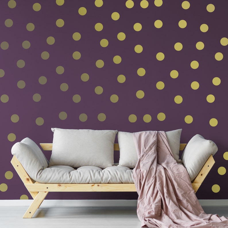 Circle Wall Stickers Gold 2 Inches Round Dot Labels Small Etsy