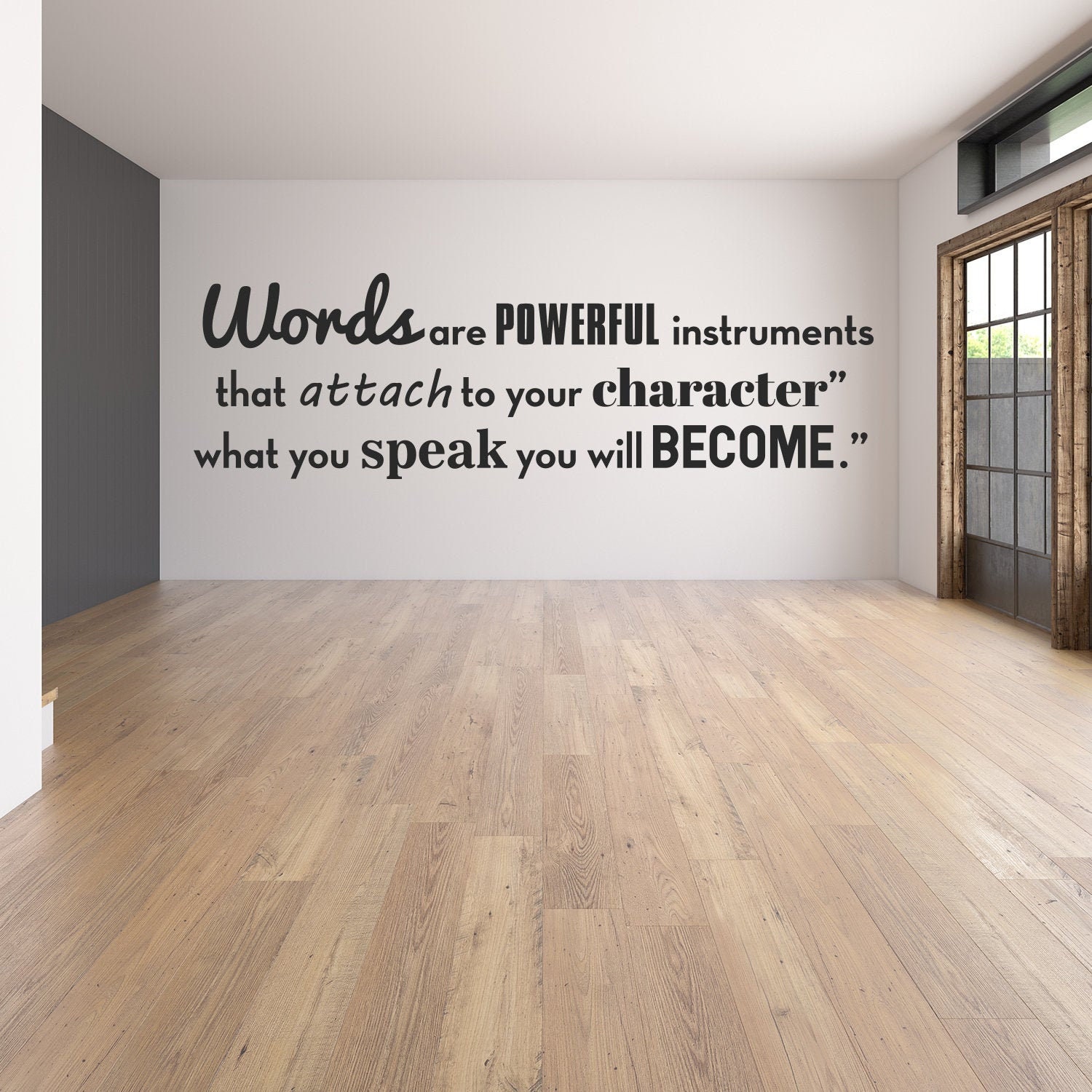 Inspirational Wall Vinyl Quote Sticker - Motivational Positive Inspiration Decal - Motivating Bedroom Classroom Saying - Words Are Powerful