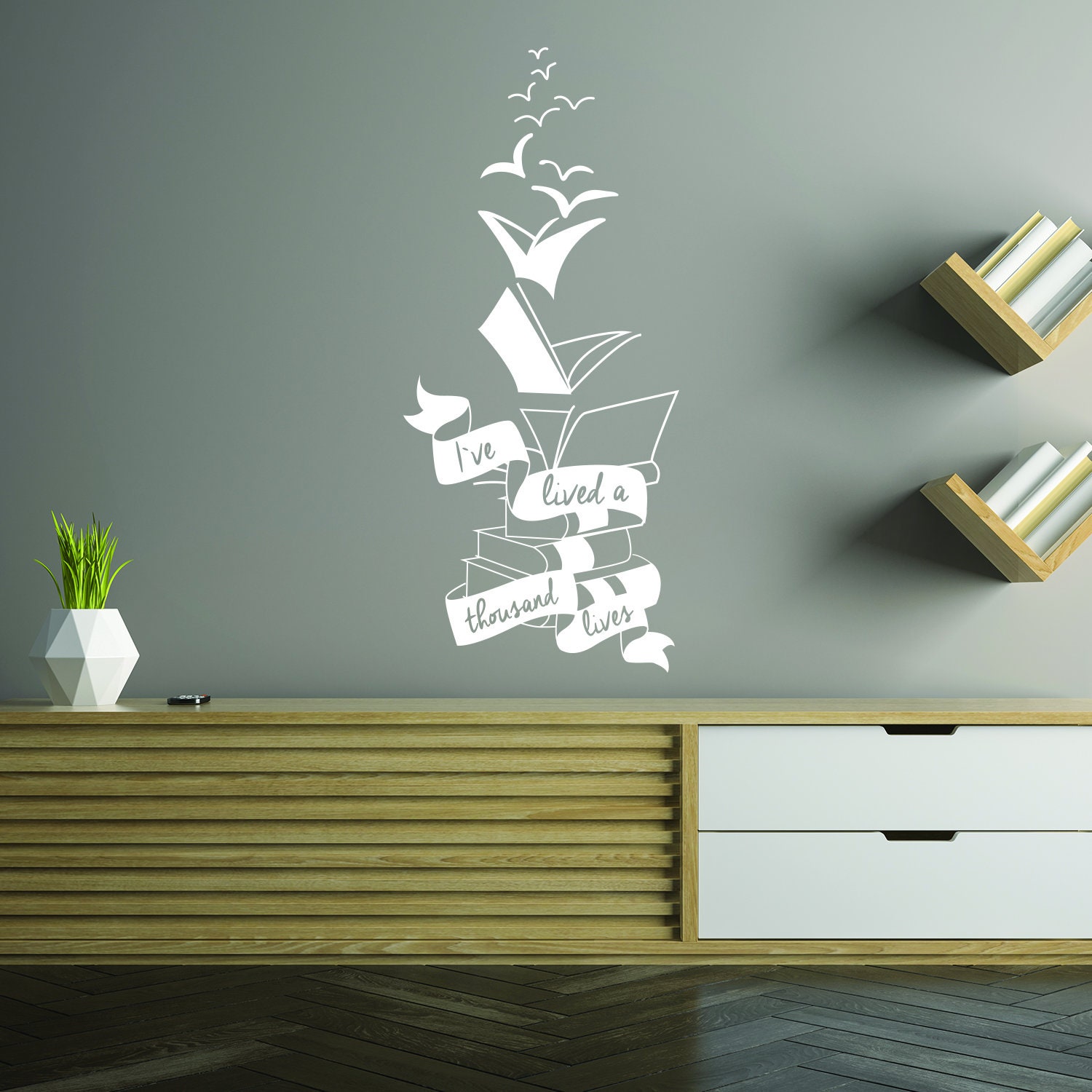 Vinyl Muursticker Boeken Quote Muur Poster Boeken Winkel