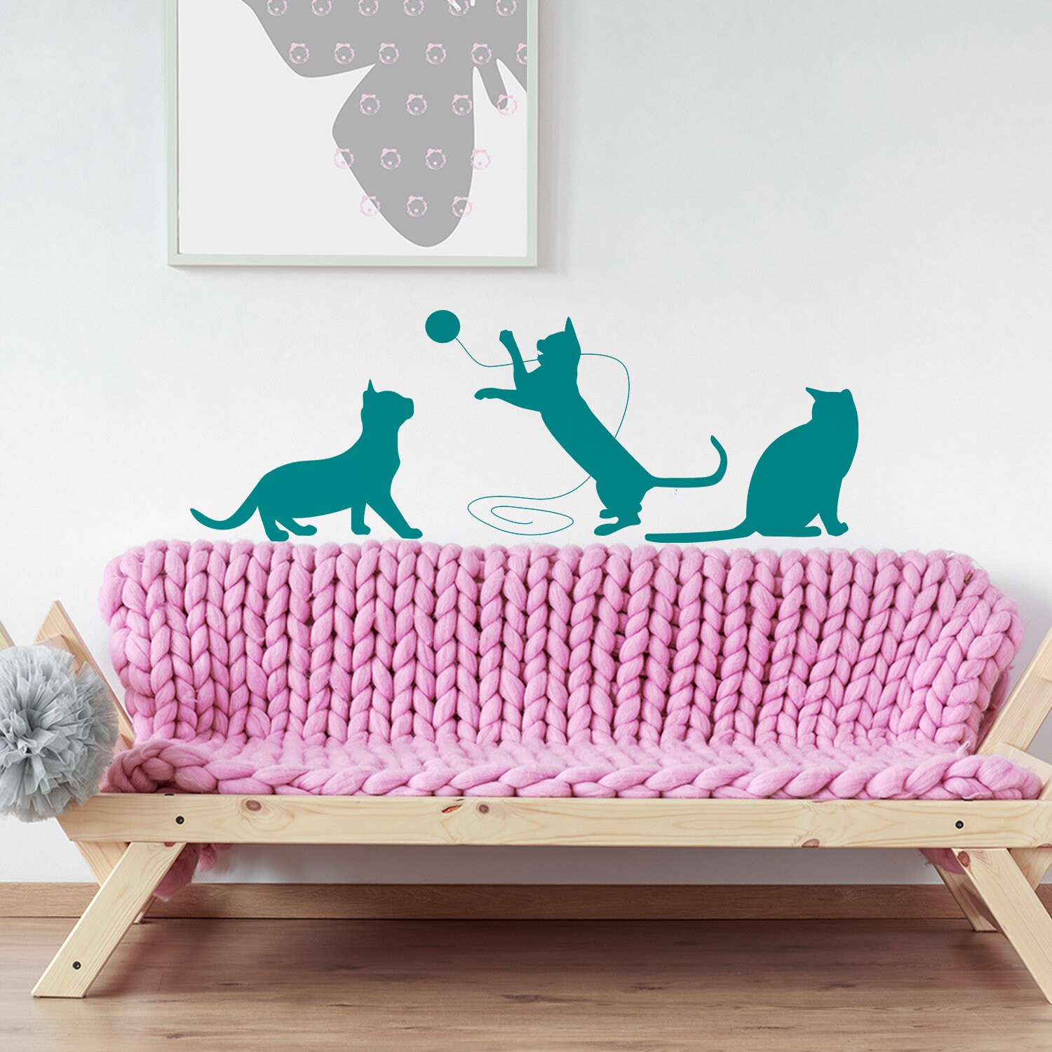 Cat Shape Sticker Cat Sticker - Cute Vinyl Funny Cats Lover Gift Lovers Decal - Art Pet ...
