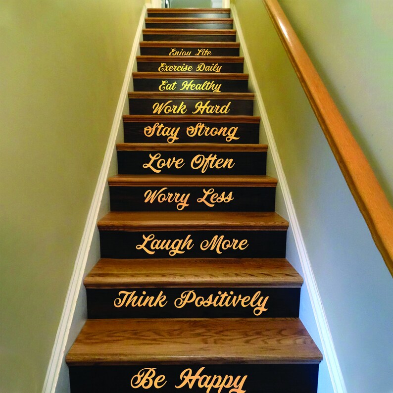 Stair Riser Step Quotes Vinyl Decals Home Staircase Stairway Etsy