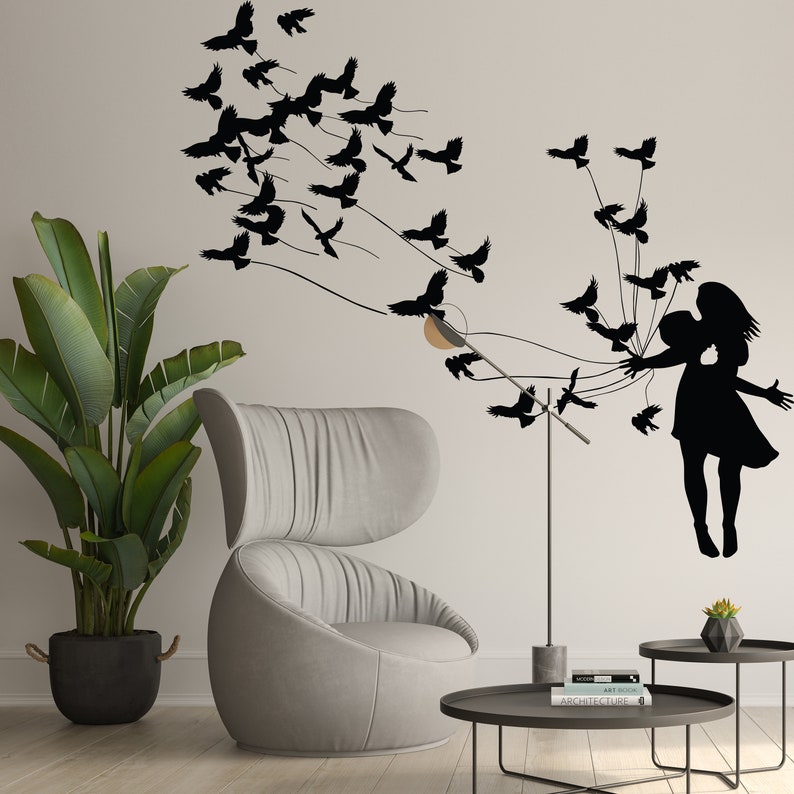 Banksy Wall Decal Banksy Wall Sticker Large Art Lovesick Etsy