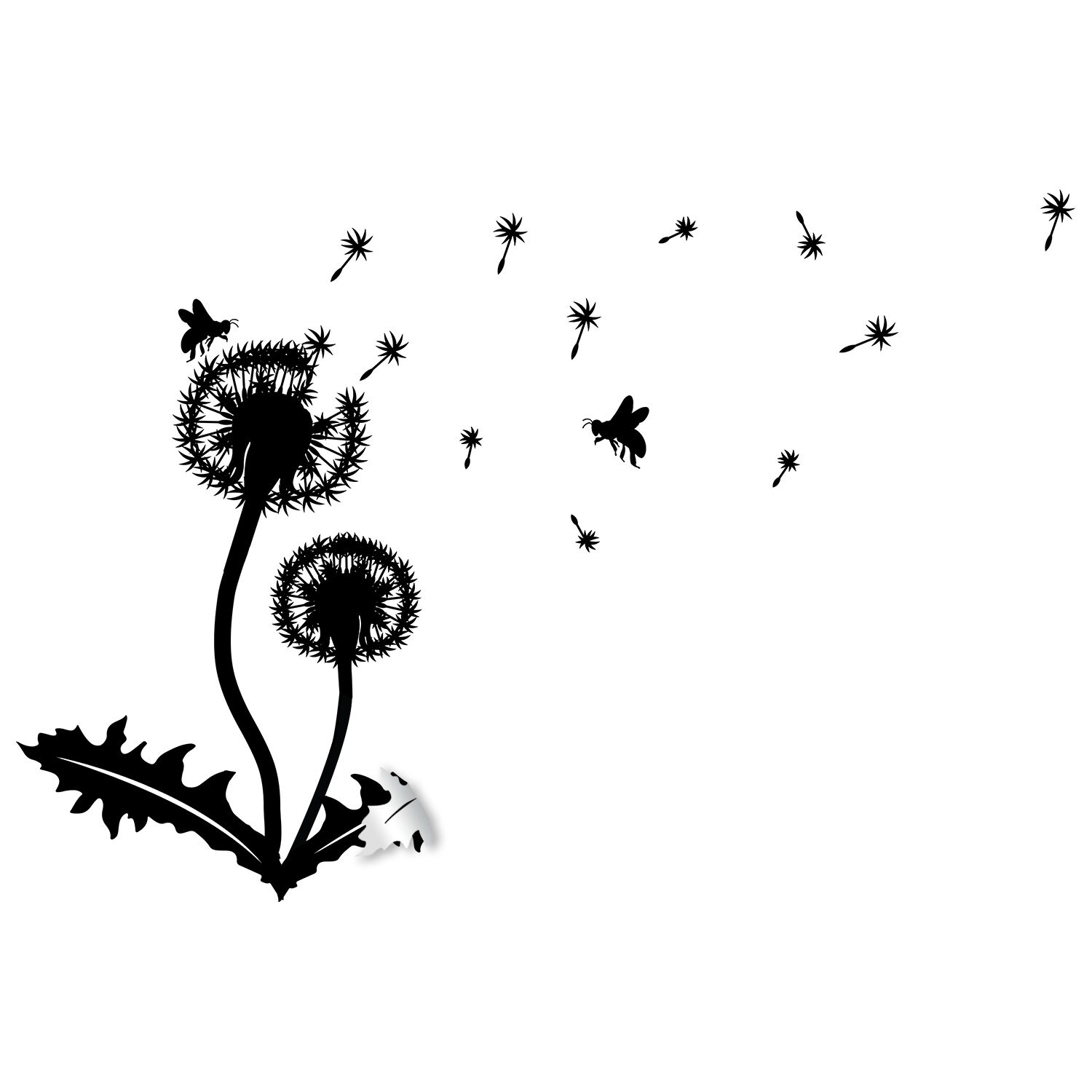 Dandelion Vinyl Sticker Wall Decal - Dandelions Art Flower Decor ...