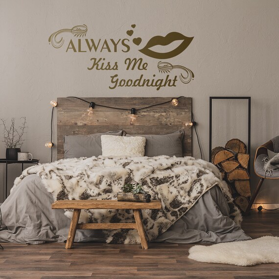 Küss Mich Immer Gute Nacht Wandtattoo Liebe Kunst Schlafzimmer Vinyl Aufkleber Zitat Abnehmbare Nacht Zitate Liebevoller Liebhaber Lippen Xxx