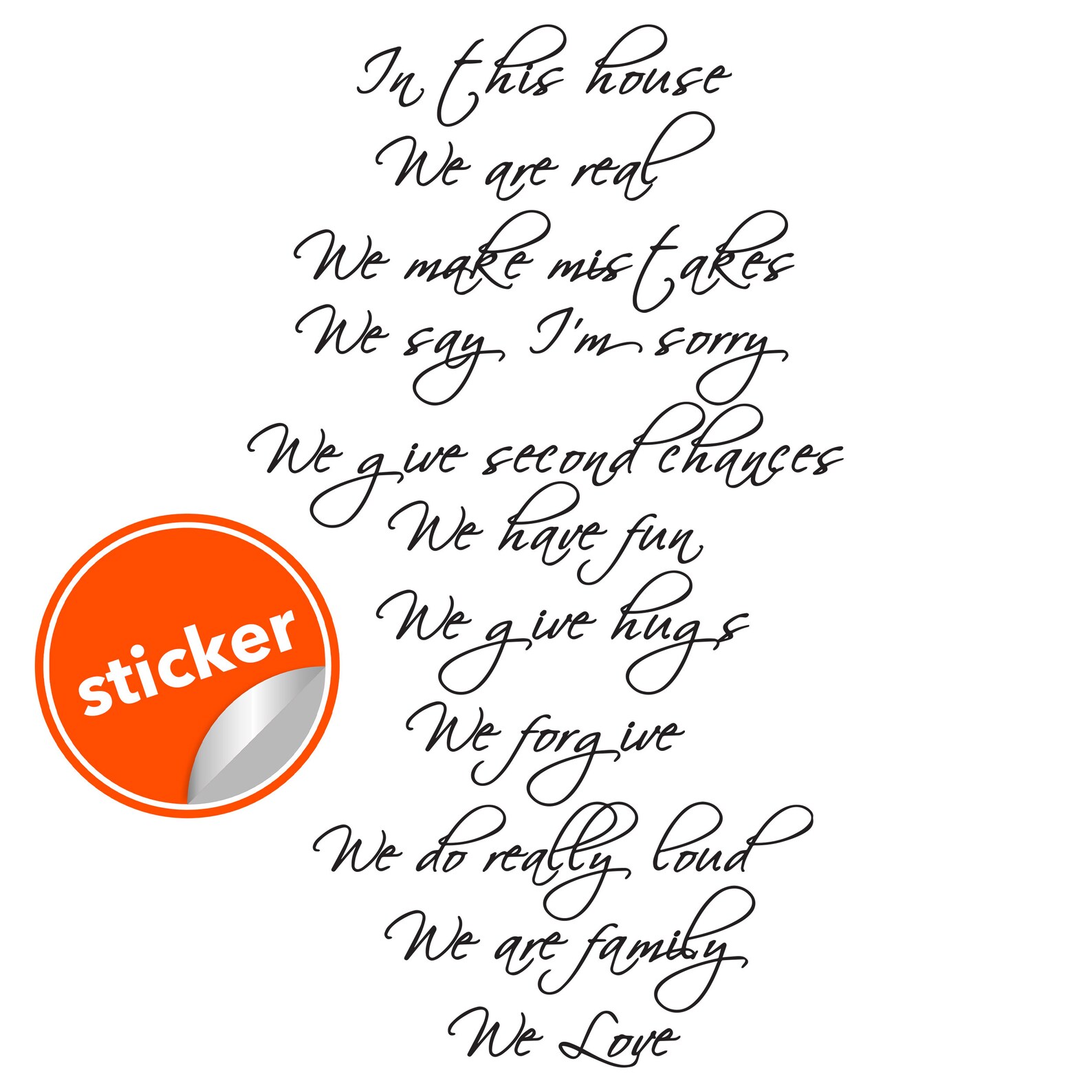 In This House Quote Stair Decals Stairs Decal Quotes Vinyl Etsy