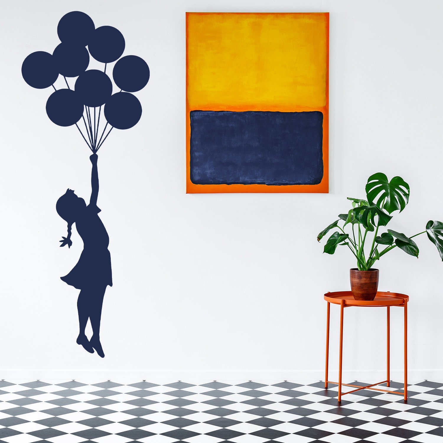 Balloon Girl Banksy Wall Sticker - Hot Air Nursery Baby Decor Vinyl ...