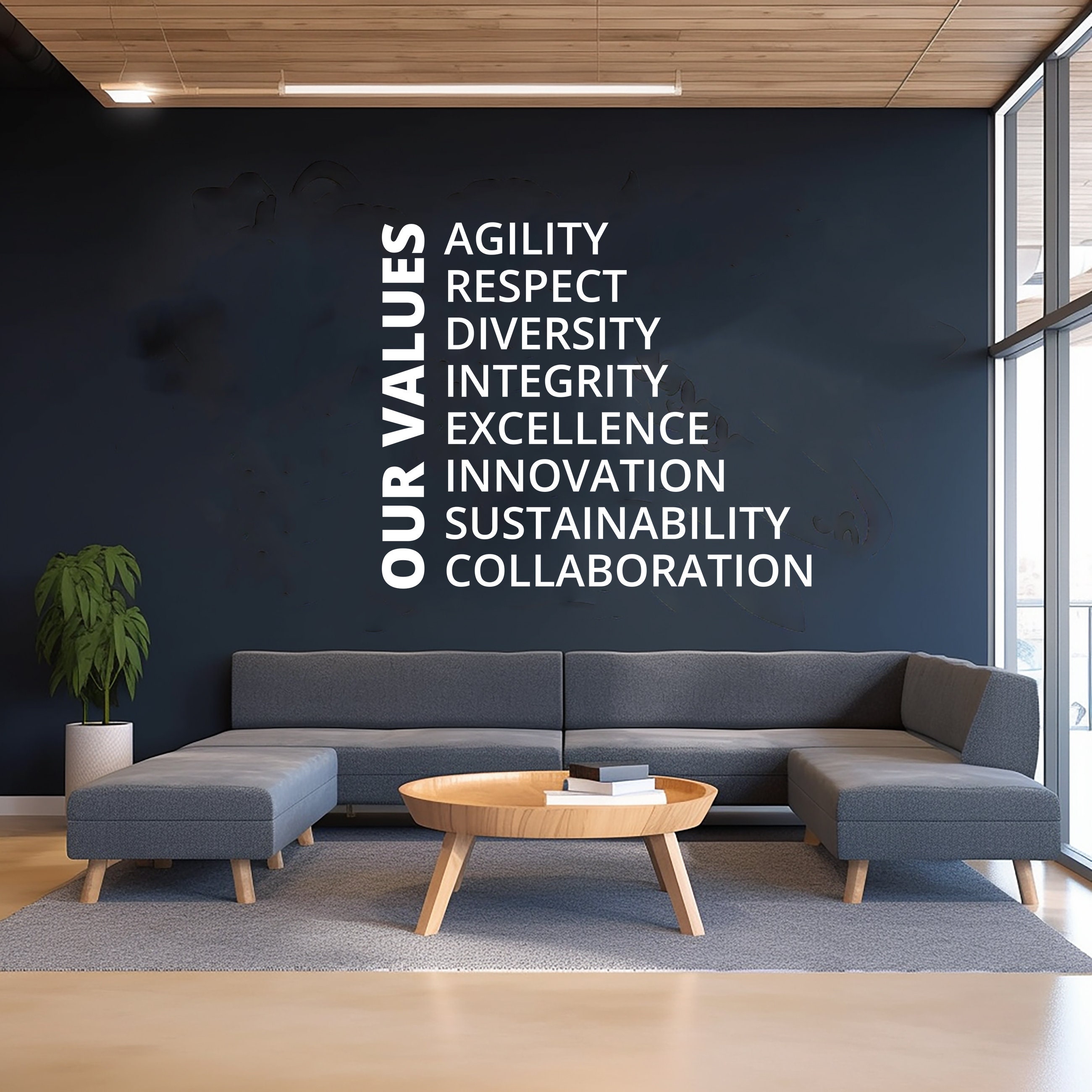 Values Sticker Tree Our Values Office Wall Decal - Inspirational Conference Room Art ...