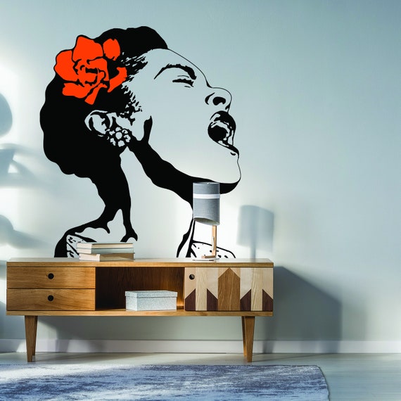 life is beautiful banksy street art wall decal singing woman | etsy