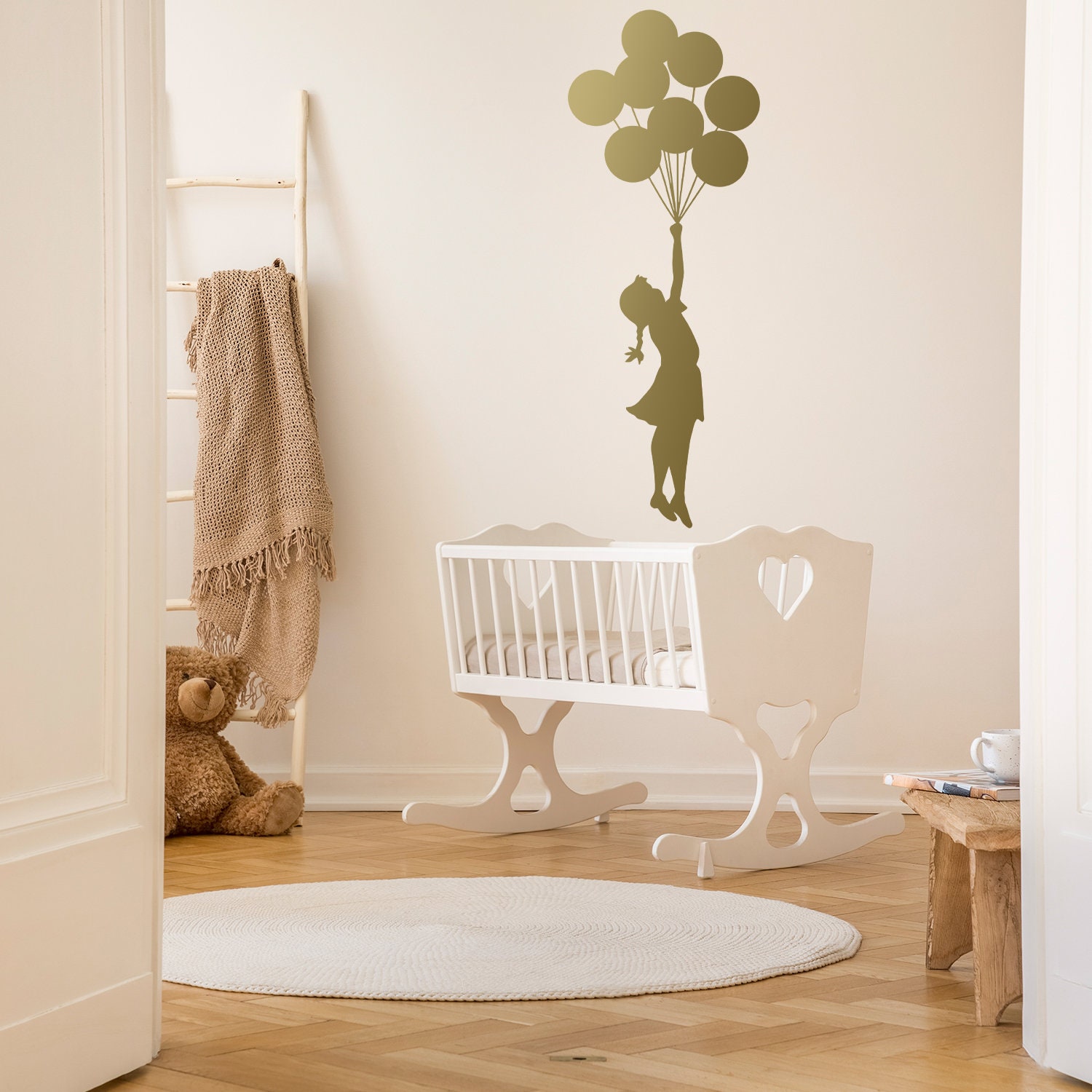 Balloon Girl Banksy Wall Sticker - Hot Air Nursery Baby Decor Vinyl ...