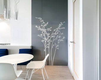 Minimalist White Branch Wall Sticker Decal | Elegant Nature-Inspired Vinyl Art | Modern Living Room Decor | Tranquil Office Wall Decoration