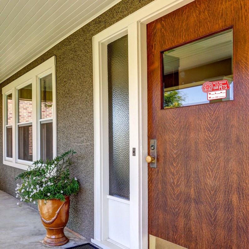 6x Pet Alert Emergency Cling Stickers Home Door Window Dog Etsy