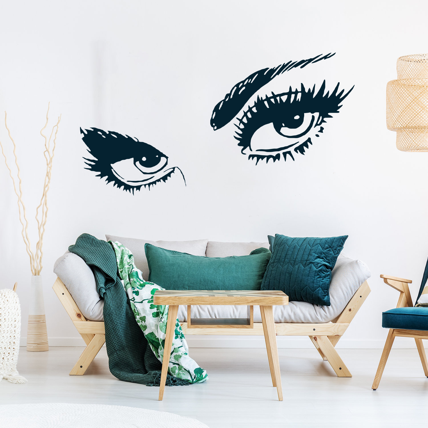 Woman Eye Vinyl Wall Sticker - Art Lash Face Girl Eyelash Decor Beauty ...