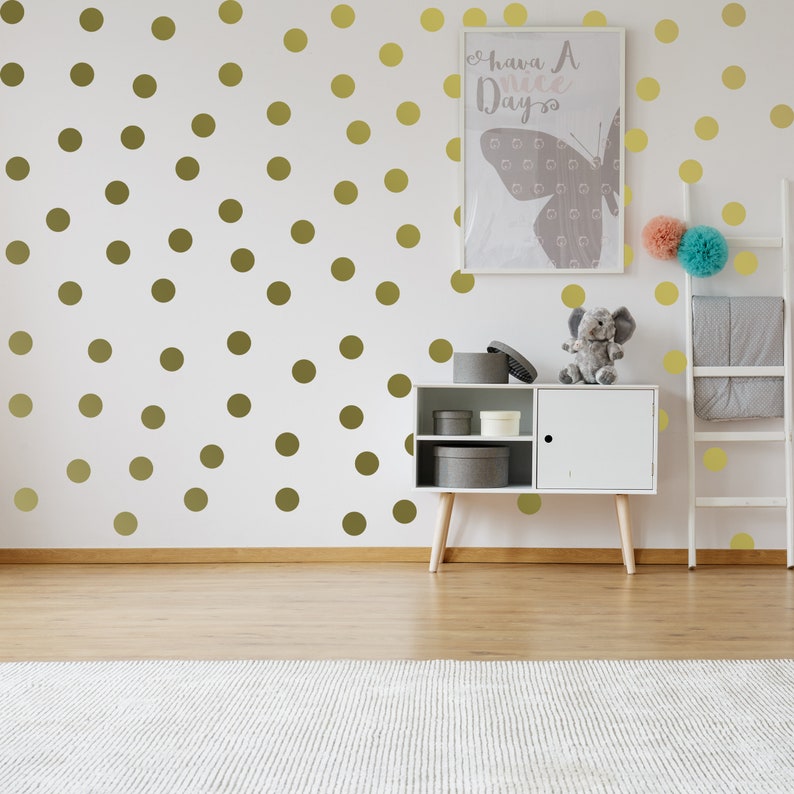 Circle Wall Stickers Gold 2 Inches Round Dot Labels Small Etsy