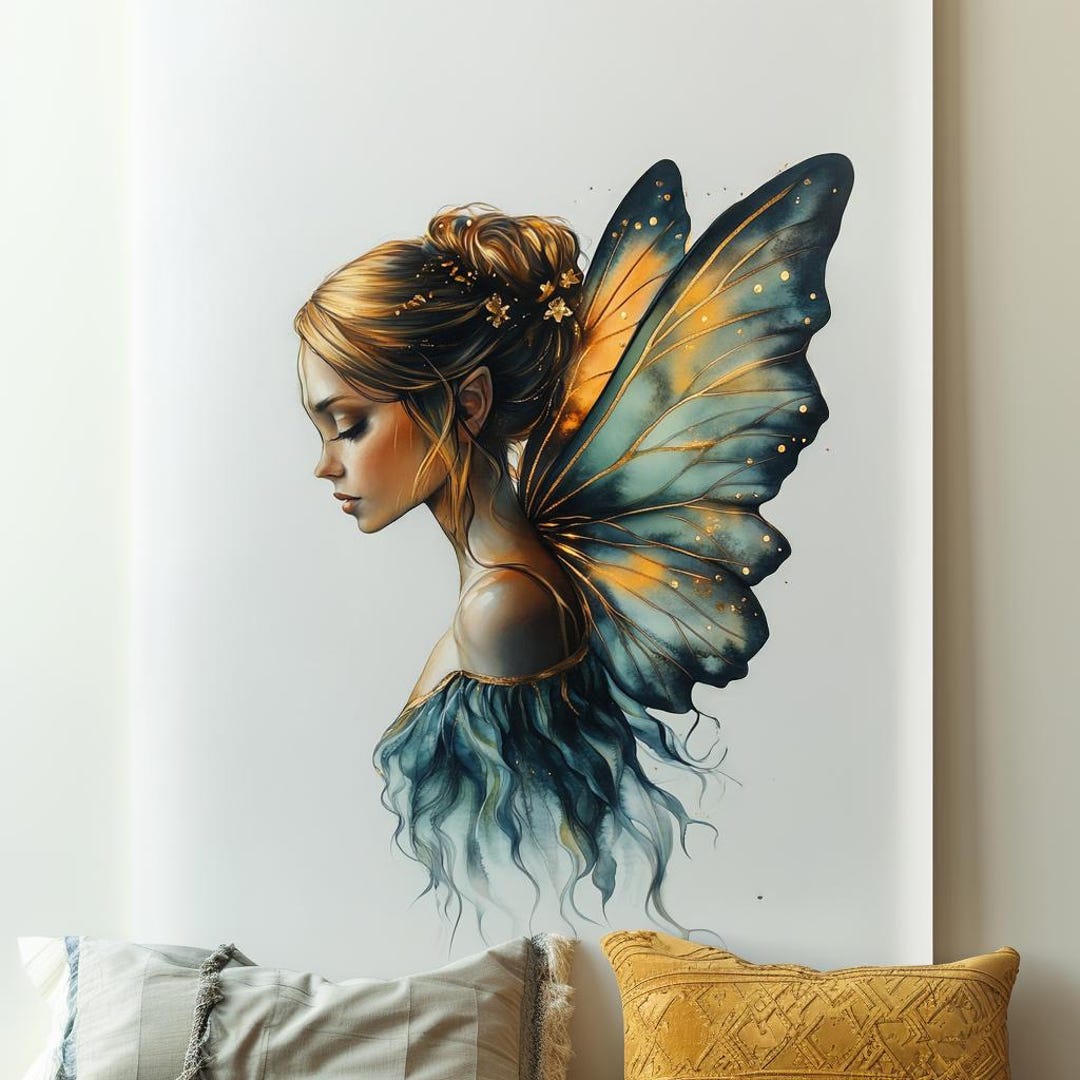 Enchanted Fairy Wall Decal | Elegant Butterfly Wings Sticker | Fantasy ...