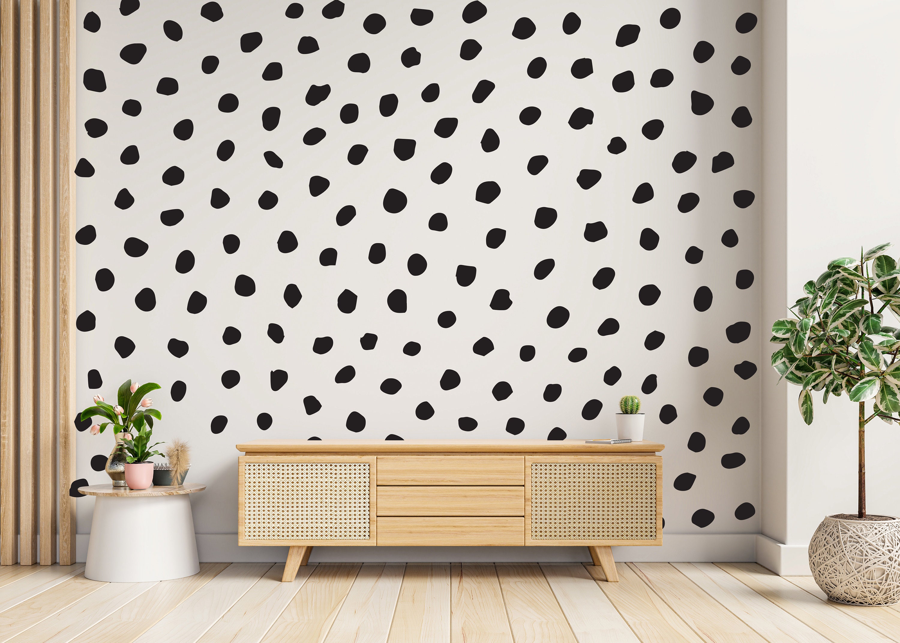 250x Polka Dots Wall Decal - Irregular Modern Dot Stickers - Minimalist ...