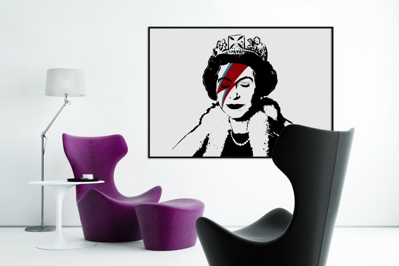 Banksy Queen Street Art Graffiti Poster Elizabeth London Uk - Etsy