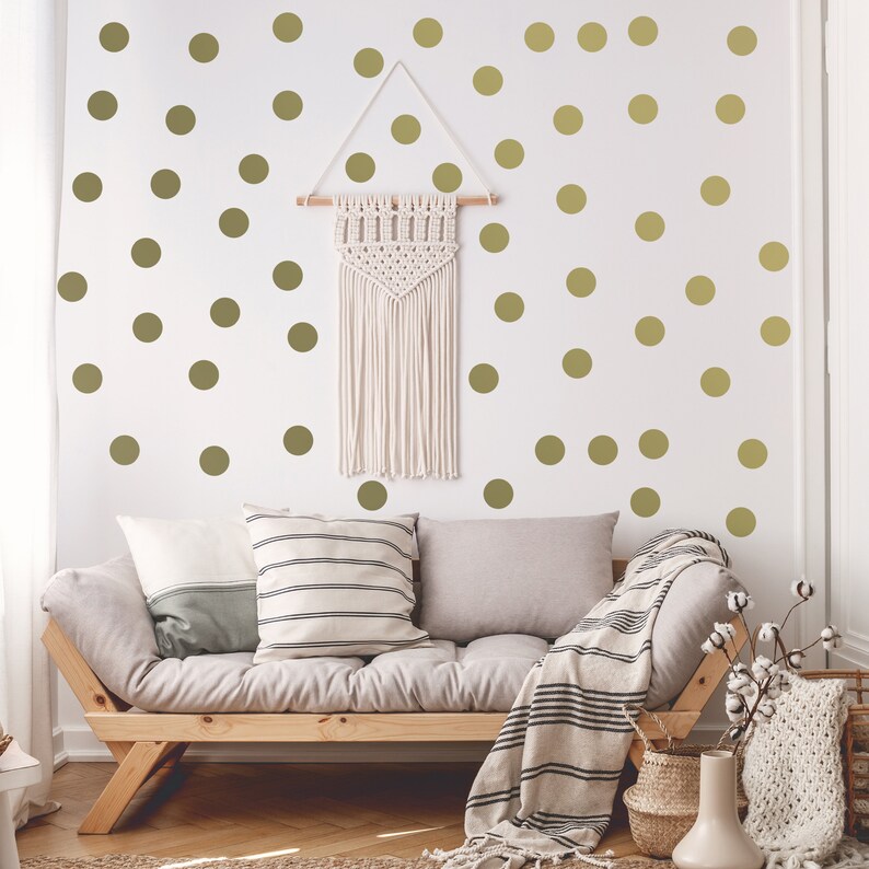 Circle Wall Stickers Gold 2 Inches Round Dot Labels Small Etsy