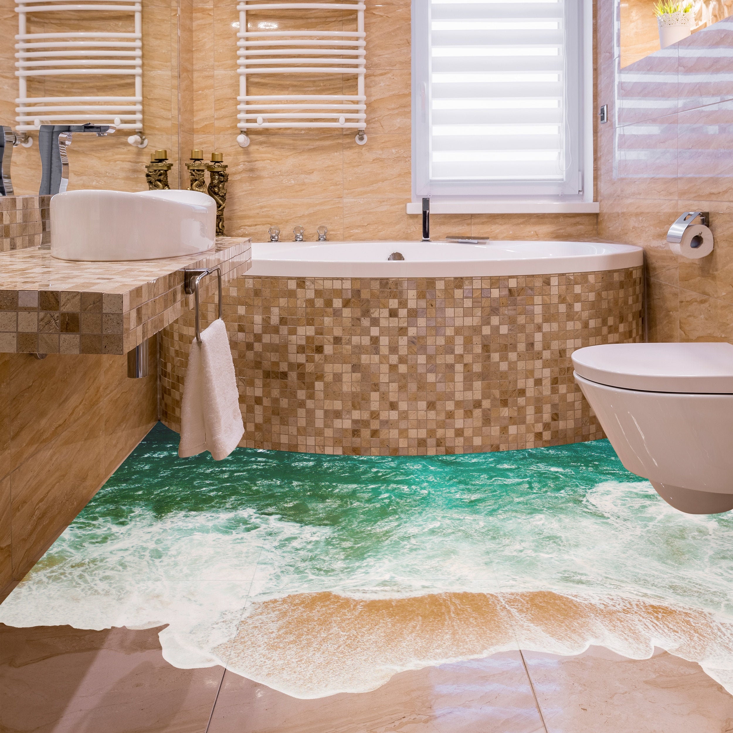 Non-slip Waterproof Tub Decals 3d Bathtub Stickers Kids Shower World Wall Sets 