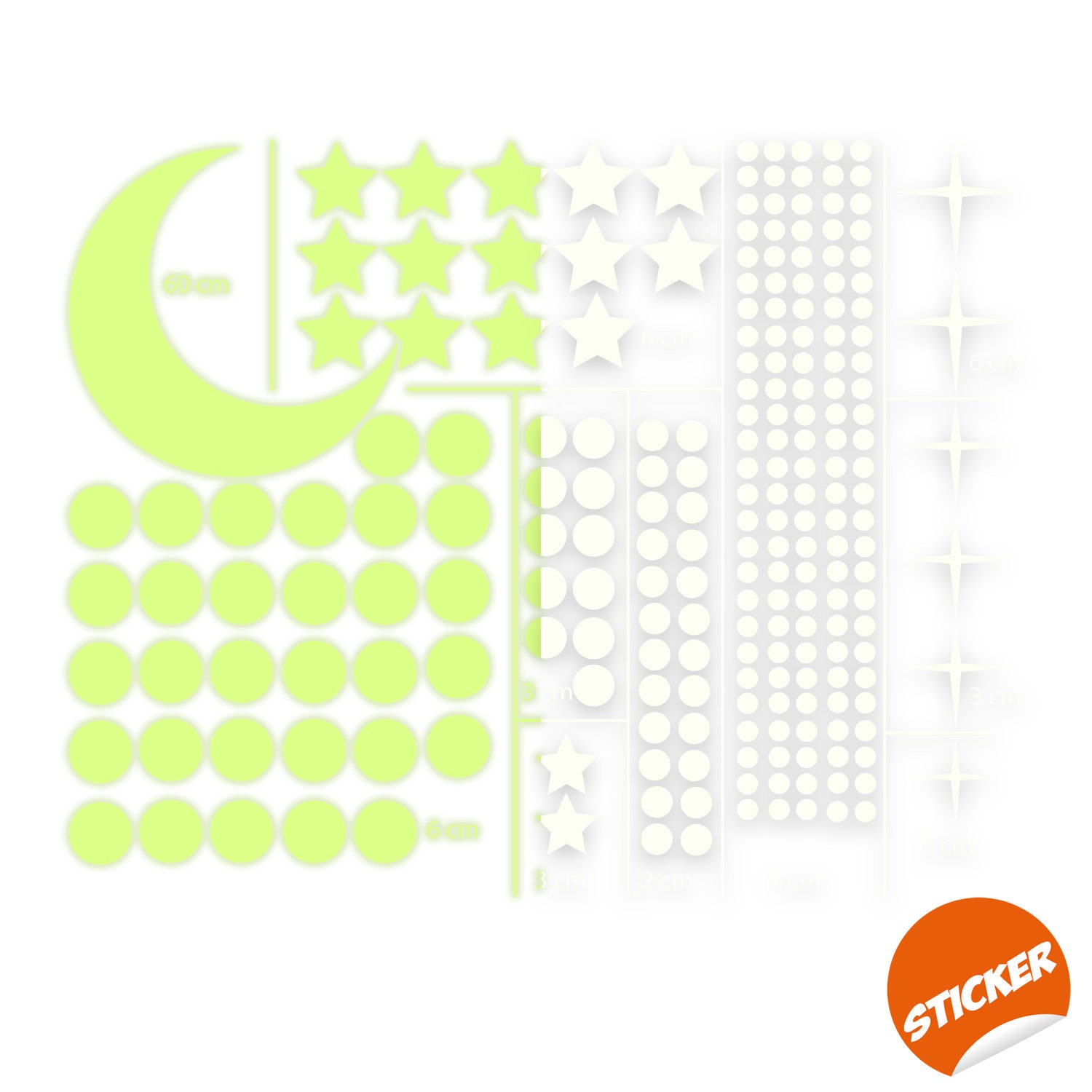 Glowing Ceiling Stickers- Starry Sky Wall Decal - Glow in the Dark ...