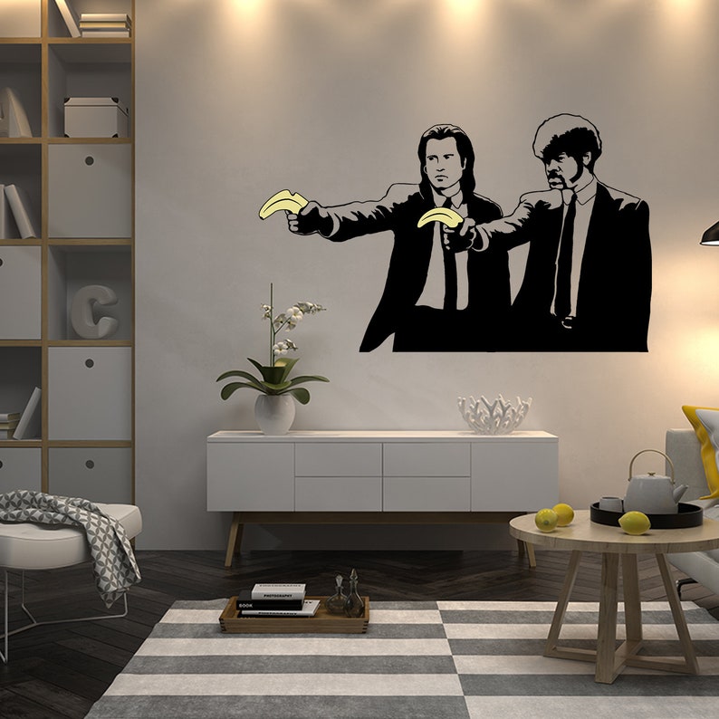 Banksy Pulp Fiction Sticker Wall Art Vinyl Movie Jackson Pop | Etsy