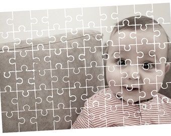 Custom Personalized Puzzle Pieces - Rectangular Puzzles Photo Transfer - Family Game Gift, Unique Present Picture + Free Random Decal Gift!