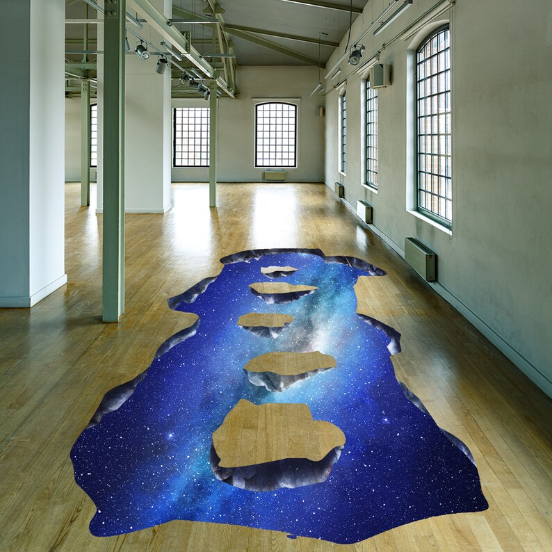 3D Space Bridge Floor Vinyl Decal