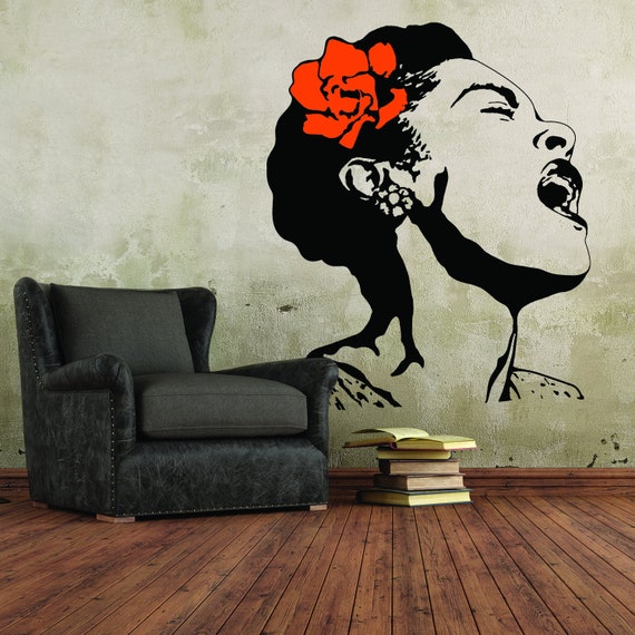 Life is Beautiful Banksy Street Art Wall Decal Singing Woman