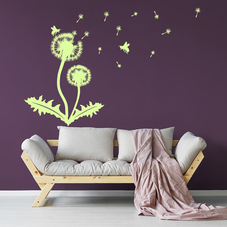 Dandelion Vinyl Sticker Wall Decal - Dandelions Art Flower Decor ...