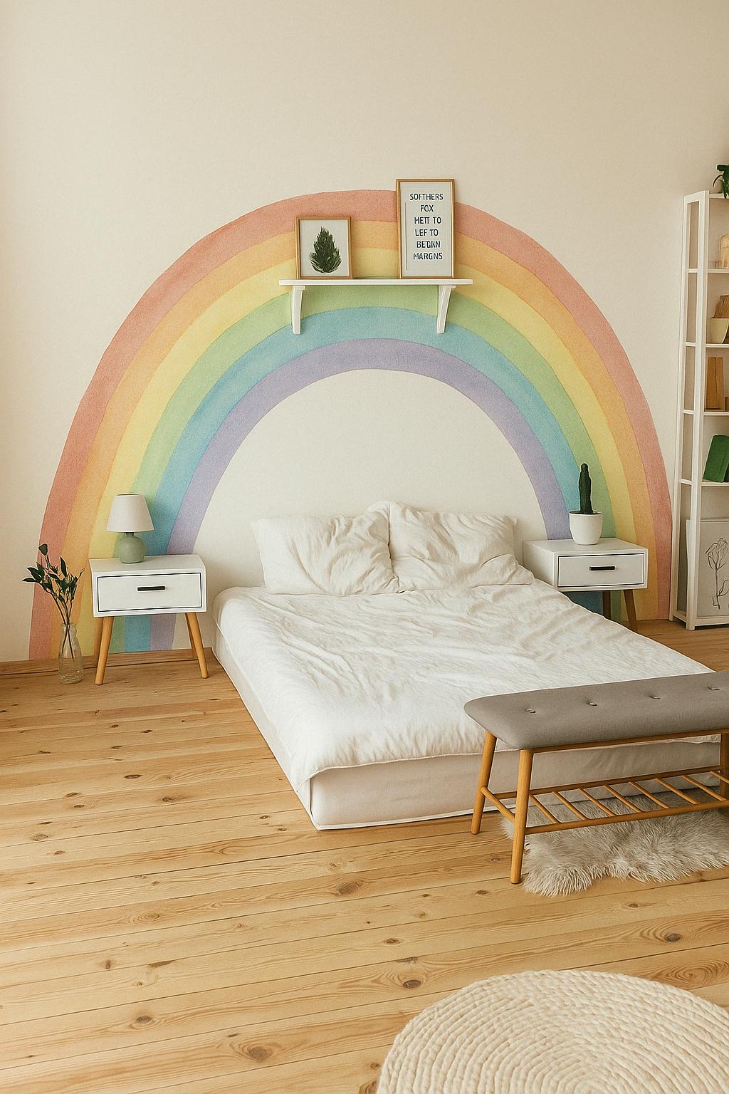 Pastel Rainbow Wall Decal | Watercolor Rainbow Nursery Decor ...