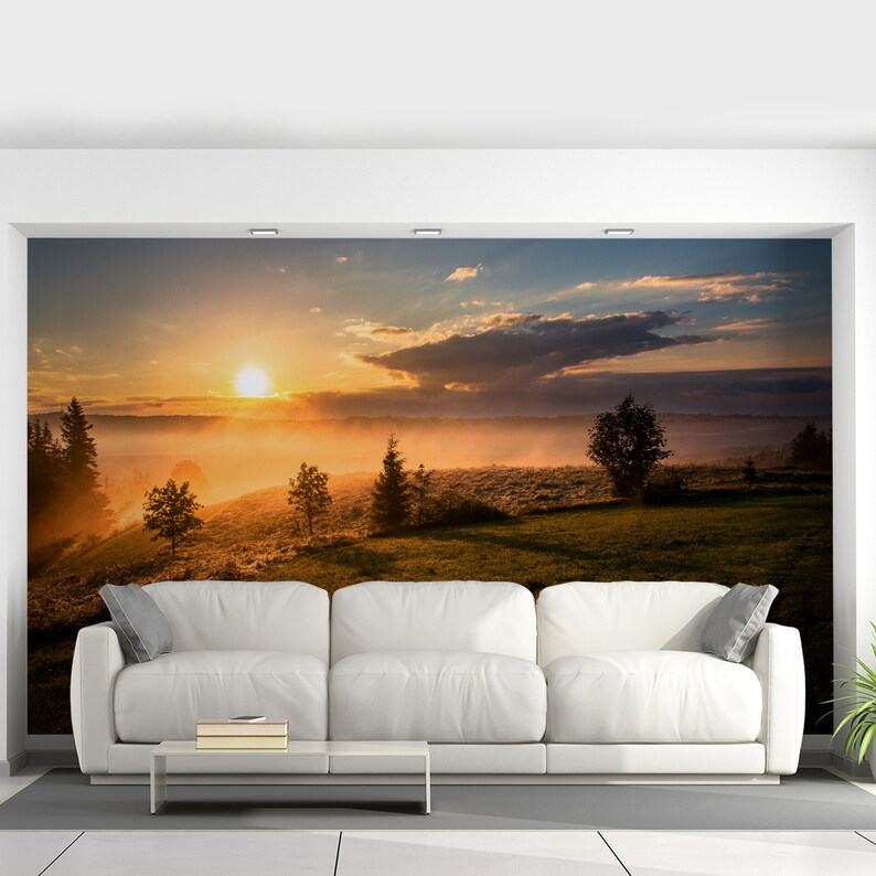 Sunset Wallpaper Decals Peel Stick Nature Photo Self - Etsy
