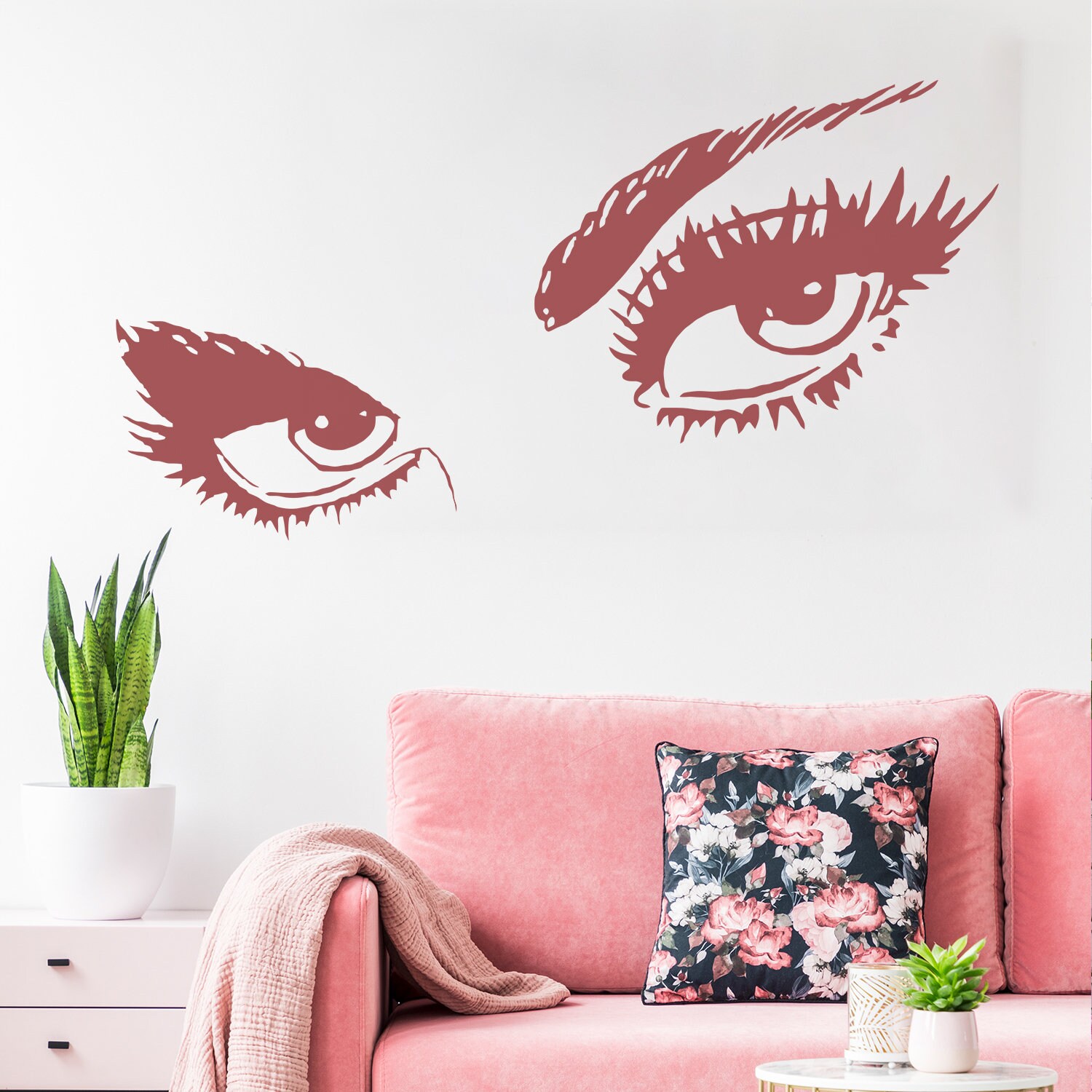 Woman Eye Vinyl Wall Sticker - Art Lash Face Girl Eyelash Decor Beauty ...