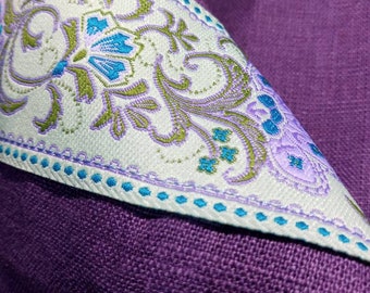 Royal Robes 100% Royal Purple Linen Dress with Matching Wrap Belt, Ribbon Trim and Decorative Stitching