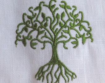 380 Etz ha Chayim (Tree of Life) 100% Linen Embroidered Prayer Shawl Tallit