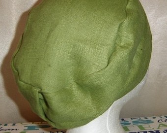 332 Bright Green 100% Linen Snood Cap Head Cover