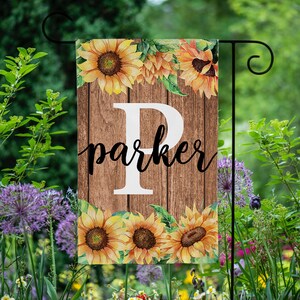 Sunflower Garden Flag, Personalized Garden Flag, Monogram Garden Flag, Home Garden Flag, Welcome House Flag, Monogram House Flag