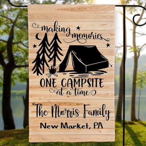 Personalized Camping Flag - Upload Photo - Gift Idea For Camping Lovers - Happy Campers