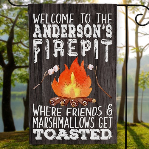 Fire Pit Yard Flag Personalized Campfire Flag Etsy