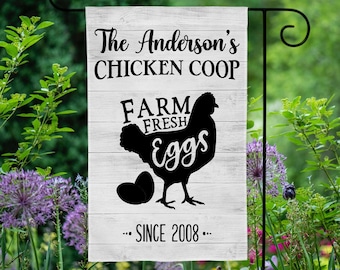 Personalized Chicken Coop Sign, Chicken Coop Flag, Hen House Sign, Chicken Coop Decor, Coop Sign, Chicken Coop Garden Flag, Fluffy Butt Hut