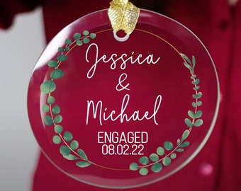 Engagement Ornament, Couples Engagement Ornament, Couples Ornament, Personalized Christmas Ornament, Personalized Engagement Gift