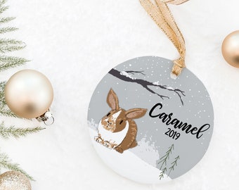 Bunny Ornament, Personalized Bunny Gift, Bunny Christmas Ornament, Bunny Gift, Gift for Bunny Lover, Rabbit Gifts, Rabbit Ornaments