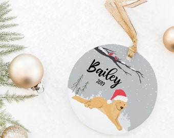 Golden Retriever Ornament, Personalized Dog Ornament, Dog Christmas Ornament, Dog Ornament, Dog Lover, Dog Mom, Dog Dad, Pet Memorial Gift