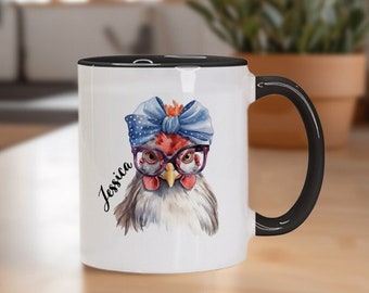 Chicken Coffee Mug, Personalized Chicken Mug, Chicken Mug, Crazy Chicken Lady, Chicken Mom, Chicken Coffee Cup, Chicken Gifts